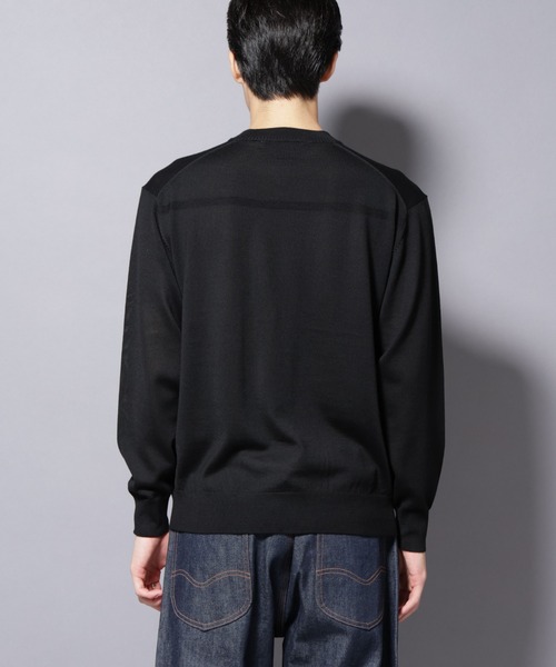 【美品:定価8万超】STONE  黒　クルーネックニット　セーター ニット セーター BRODIAEA ホールガーメント水玉ニット レディース