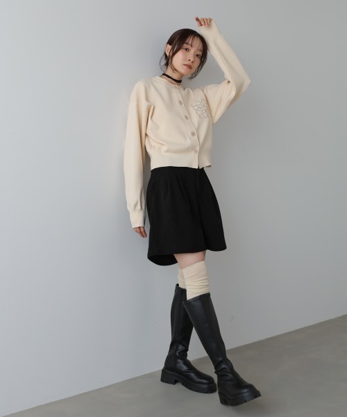 Bab(バブ)の「コード刺繍ニットカーディガン(カーディガン/ボレロ・レディース・ブラウン/アイボリー/ブラック・FREE)」の5枚目の写真