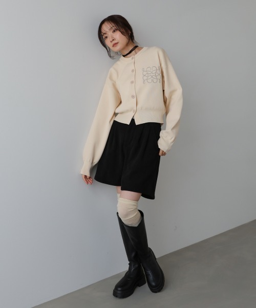 Bab(バブ)の「コード刺繍ニットカーディガン(カーディガン/ボレロ・レディース・ブラウン/アイボリー/ブラック・FREE)」の7枚目の写真