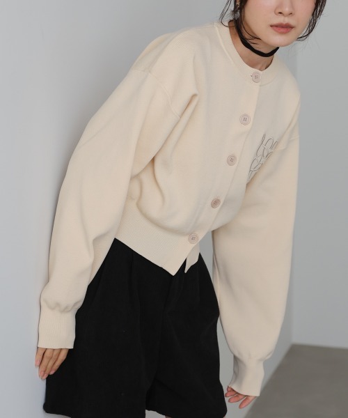 Bab(バブ)の「コード刺繍ニットカーディガン(カーディガン/ボレロ・レディース・ブラウン/アイボリー/ブラック・FREE)」の8枚目の写真