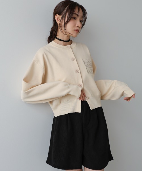 Bab(バブ)の「コード刺繍ニットカーディガン(カーディガン/ボレロ・レディース・ブラウン/アイボリー/ブラック・FREE)」の9枚目の写真