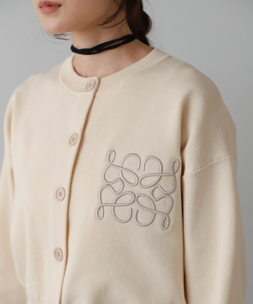 Bab(バブ)の「コード刺繍ニットカーディガン(カーディガン/ボレロ・レディース・ブラウン/アイボリー/ブラック・FREE)」の12枚目の写真