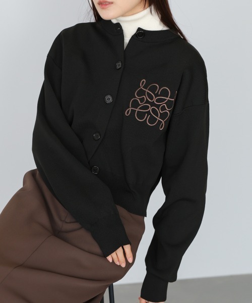 Bab(バブ)の「コード刺繍ニットカーディガン(カーディガン/ボレロ・レディース・ブラウン/アイボリー/ブラック・FREE)」の22枚目の写真