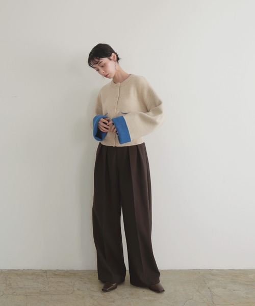 LIAN（リアン）の「アルパカタッチバイカラーカーディガン（カーディガン/ボレロ・レディース・チャコールグレー/ブラック/アイボリー/ブラウン・FREE）」の21枚目の写真