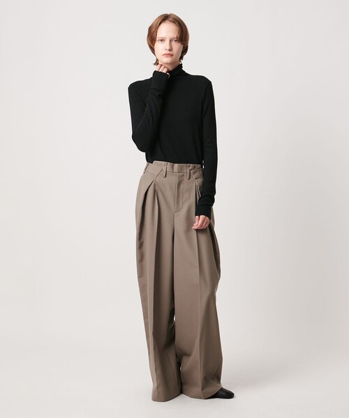 AEWEN MATOPH（イウエン マトフ）の「＜AEWEN MATOPH＞テレコハイネックロングスリーブカットソー（Tシャツ/カットソー・レディース・ブラック/オフホワイト・FREE）」の5枚目の写真