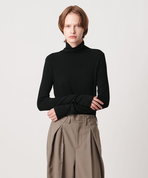 AEWEN MATOPH（イウエン マトフ）の「＜AEWEN MATOPH＞テレコハイネックロングスリーブカットソー（Tシャツ/カットソー・レディース・ブラック/オフホワイト・FREE）」の6枚目の写真