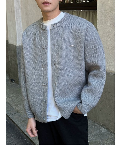 Otte(オッテ)の「ラウンドネックニットカーディガン(カーディガン/ボレロ・メンズ・ブラック/グレー・SMALL/MEDIUM/LARGE/X-LARGE)」の16枚目の写真