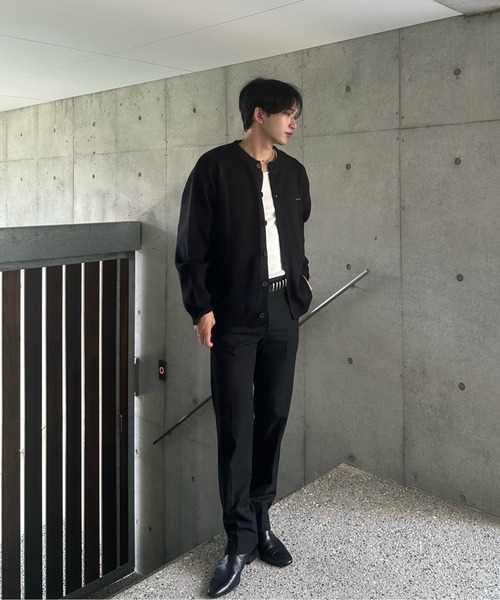 Otte(オッテ)の「ラウンドネックニットカーディガン(カーディガン/ボレロ・メンズ・ブラック/グレー・SMALL/MEDIUM/LARGE/X-LARGE)」の8枚目の写真