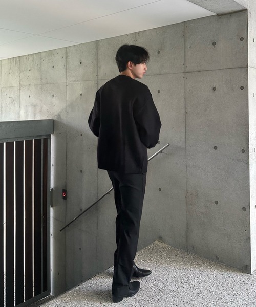 Otte(オッテ)の「ラウンドネックニットカーディガン(カーディガン/ボレロ・メンズ・ブラック/グレー・SMALL/MEDIUM/LARGE/X-LARGE)」の9枚目の写真