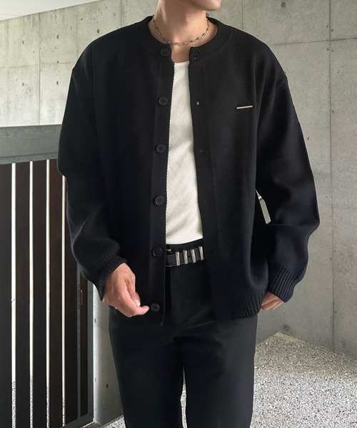 Otte(オッテ)の「ラウンドネックニットカーディガン(カーディガン/ボレロ・メンズ・ブラック/グレー・SMALL/MEDIUM/LARGE/X-LARGE)」の12枚目の写真