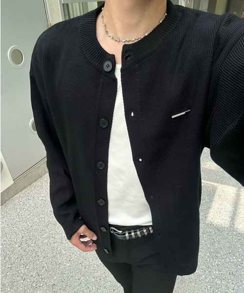 Otte(オッテ)の「ラウンドネックニットカーディガン(カーディガン/ボレロ・メンズ・ブラック/グレー・SMALL/MEDIUM/LARGE/X-LARGE)」の14枚目の写真