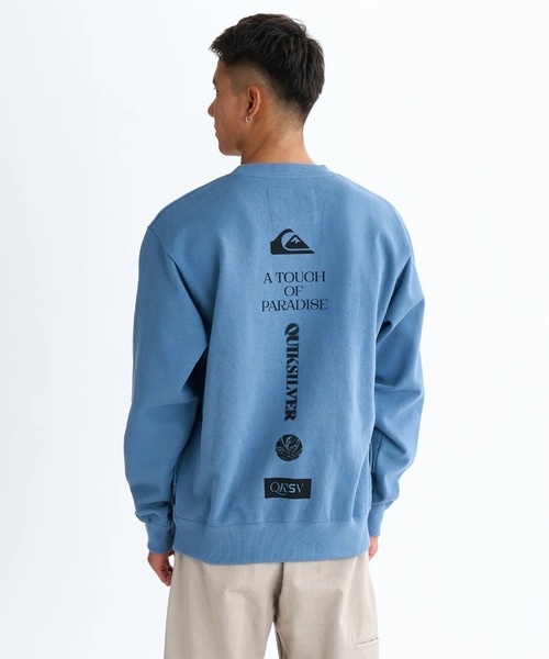 Quiksilver(クイックシルバー)の「BW VERTICAL LOGO SWE /クイックシルバーサイドポケット付きロゴプリントプルオーバースウェットトレーナー(スウェット・メンズ・ブラック/グレー/ブルー・X-LARGE/LARGE/MEDIUM)」の1枚目の写真