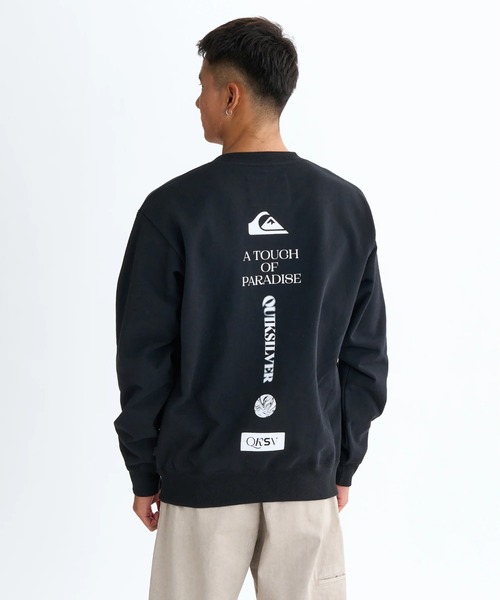 Quiksilver(クイックシルバー)の「BW VERTICAL LOGO SWE /クイックシルバーサイドポケット付きロゴプリントプルオーバースウェットトレーナー(スウェット・メンズ・ブラック/グレー/ブルー・X-LARGE/LARGE/MEDIUM)」の2枚目の写真