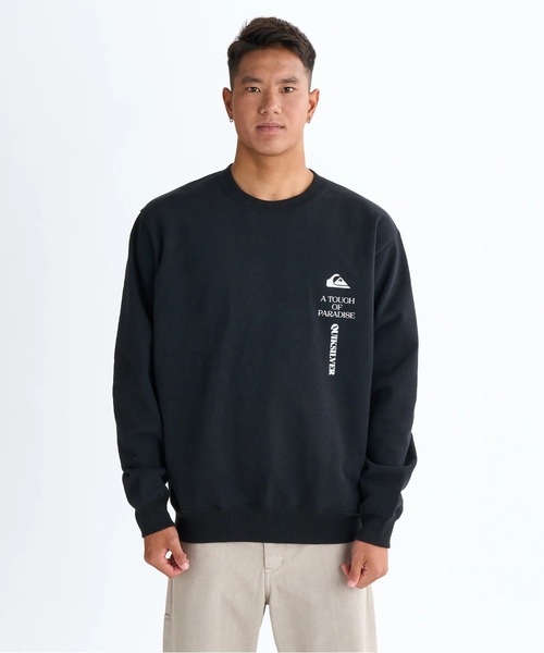 Quiksilver(クイックシルバー)の「BW VERTICAL LOGO SWE /クイックシルバーサイドポケット付きロゴプリントプルオーバースウェットトレーナー(スウェット・メンズ・ブラック/グレー/ブルー・X-LARGE/LARGE/MEDIUM)」の4枚目の写真
