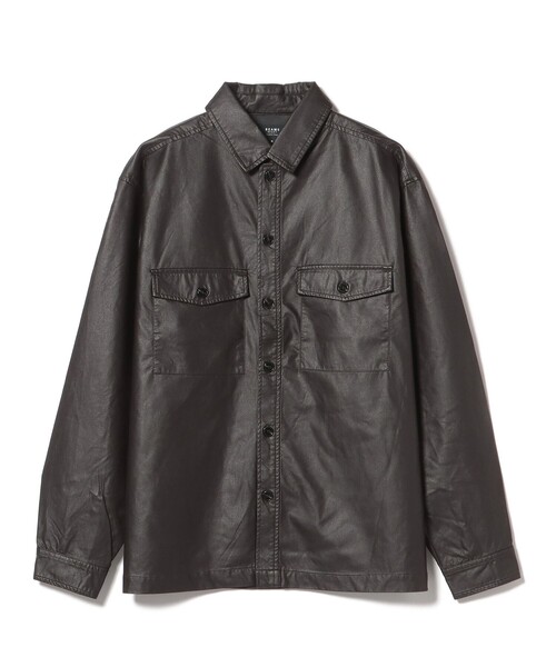 BEAMS HEART（ビームスハート）の「フェイクレザー CPO シャツ（シャツ/ブラウス・メンズ・ブラック/ダークブラウン・SMALL/MEDIUM/LARGE）」の6枚目の写真