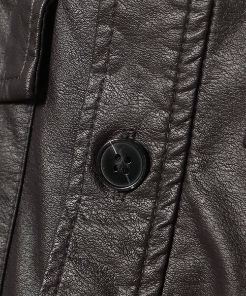 BEAMS HEART（ビームスハート）の「フェイクレザー CPO シャツ（シャツ/ブラウス・メンズ・ブラック/ダークブラウン・SMALL/MEDIUM/LARGE）」の10枚目の写真