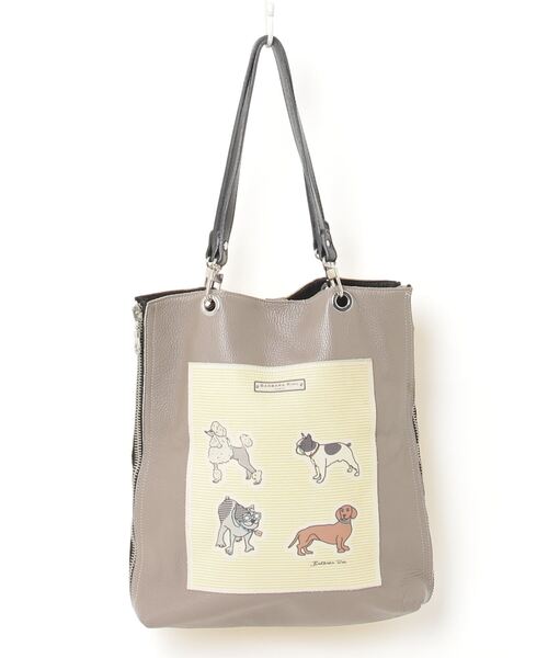 大セール【新品未使用】barbara rihl イラストトートバッグ 新品 BARBARA Rihl バーバラリール ダブルジップ トートバッグ