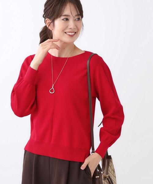 Reflect（リフレクト）の「【選べる6色／長く着られる◎】ボートネックニット（ニット/セーター・レディース・ブラック/ライトグレー/ライトブルー/マスタード/ピンク系/レッド系1・09/07/15 /13/11/05）」の6枚目の写真