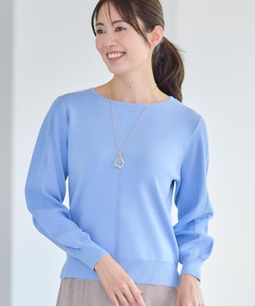 Reflect（リフレクト）の「【選べる6色／長く着られる◎】ボートネックニット（ニット/セーター・レディース・ブラック/ライトグレー/ライトブルー/マスタード/ピンク系/レッド系1・09/07/15 /13/11/05）」の4枚目の写真