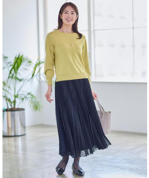 Reflect（リフレクト）の「【選べる6色／長く着られる◎】ボートネックニット（ニット/セーター・レディース・ブラック/ライトグレー/ライトブルー/マスタード/ピンク系/レッド系1・09/07/15 /13/11/05）」の22枚目の写真