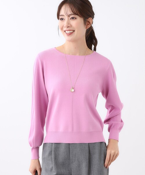 Reflect（リフレクト）の「【選べる6色／長く着られる◎】ボートネックニット（ニット/セーター・レディース・ブラック/ライトグレー/ライトブルー/マスタード/ピンク系/レッド系1・09/07/15 /13/11/05）」の7枚目の写真