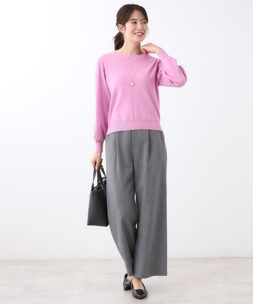 Reflect（リフレクト）の「【選べる6色／長く着られる◎】ボートネックニット（ニット/セーター・レディース・ブラック/ライトグレー/ライトブルー/マスタード/ピンク系/レッド系1・09/07/15 /13/11/05）」の9枚目の写真