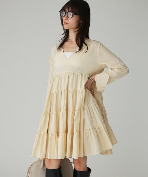 Marilyn Moon（マリリンムーン）の「【MARILYN MOON】＜別注＞ワンピース（ワンピース・レディース・ブラウン/ベージュ・FREE）」の2枚目の写真