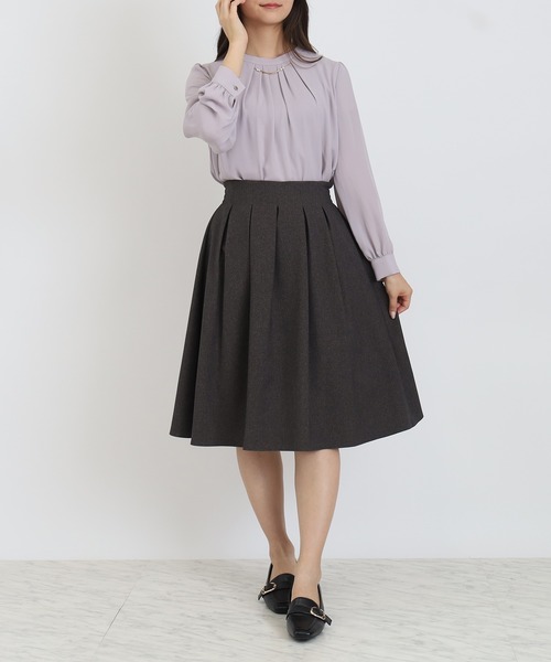 TRUDEA（トルディア）の「タックフレアスカート（スカート・レディース・ブラウン/ネイビー/ベージュ/チャコールグレー・MEDIUM/LARGE）」の14枚目の写真