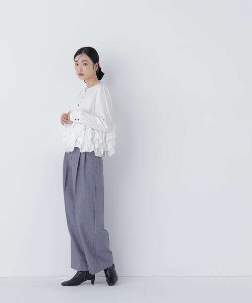 NATURAL BEAUTY BASIC（ナチュラルビューティーベーシック）の「◇【BLANC】ツイーディータックパンツ（その他パンツ・レディース・ブラウン/グレー・MEDIUM/P/S）」の8枚目の写真