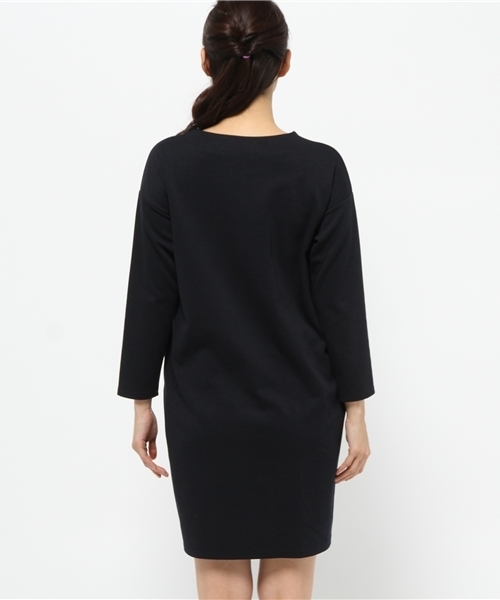 N.(N. Natural Beauty Basic)(エヌエヌナチュラルビューティーベーシック)の「ポンチサックワンピース(ワンピース・レディース・ベージュ/ネイビー/グレー/ベージュ系その他・MEDIUM)」の6枚目の写真