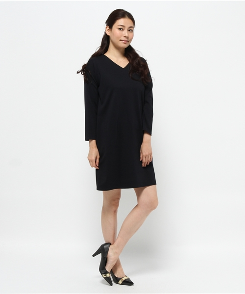 N.(N. Natural Beauty Basic)(エヌエヌナチュラルビューティーベーシック)の「ポンチサックワンピース(ワンピース・レディース・ベージュ/ネイビー/グレー/ベージュ系その他・MEDIUM)」の7枚目の写真