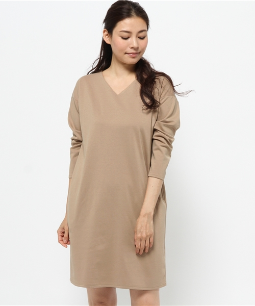 N.(N. Natural Beauty Basic)(エヌエヌナチュラルビューティーベーシック)の「ポンチサックワンピース(ワンピース・レディース・ベージュ/ネイビー/グレー/ベージュ系その他・MEDIUM)」の14枚目の写真