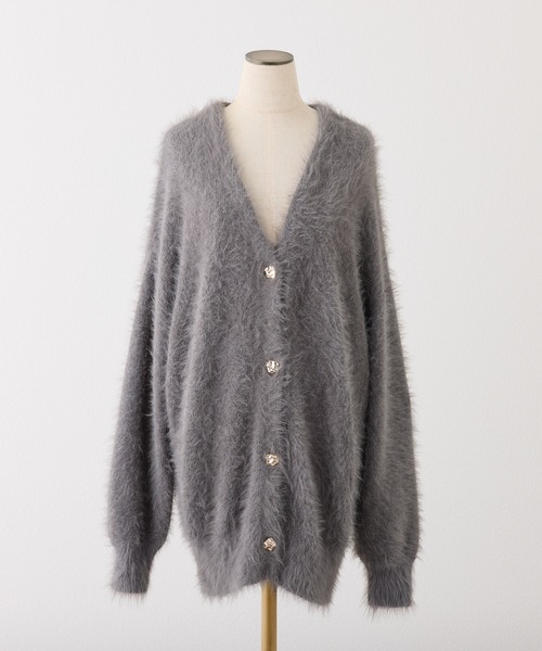 one after another NICE CLAUP（ワンアフターアナザーナイスクラップ）の「【今すぐお届け可能!セットで着れる】milkyフェザーニットロングカーディガン（カーディガン/ボレロ・レディース・ダークブラウン/ピンク/オフホワイト/グレー/サックスブルー・FREE）」の16枚目の写真