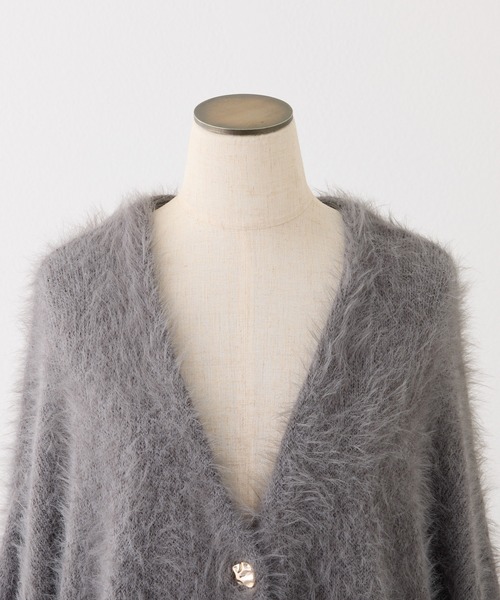 one after another NICE CLAUP（ワンアフターアナザーナイスクラップ）の「【今すぐお届け可能!セットで着れる】milkyフェザーニットロングカーディガン（カーディガン/ボレロ・レディース・ダークブラウン/ピンク/オフホワイト/グレー/サックスブルー・FREE）」の19枚目の写真