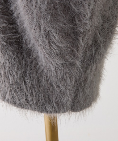 one after another NICE CLAUP（ワンアフターアナザーナイスクラップ）の「【今すぐお届け可能!セットで着れる】milkyフェザーニットロングカーディガン（カーディガン/ボレロ・レディース・ダークブラウン/ピンク/オフホワイト/グレー/サックスブルー・FREE）」の22枚目の写真