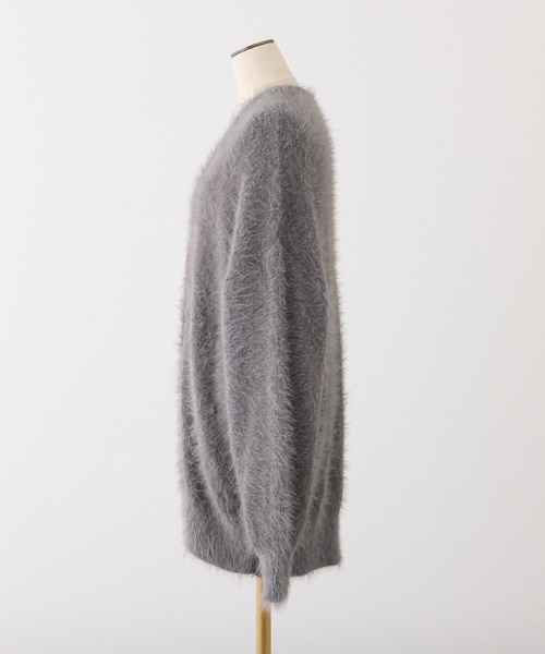 one after another NICE CLAUP（ワンアフターアナザーナイスクラップ）の「【今すぐお届け可能!セットで着れる】milkyフェザーニットロングカーディガン（カーディガン/ボレロ・レディース・ダークブラウン/ピンク/オフホワイト/グレー/サックスブルー・FREE）」の17枚目の写真