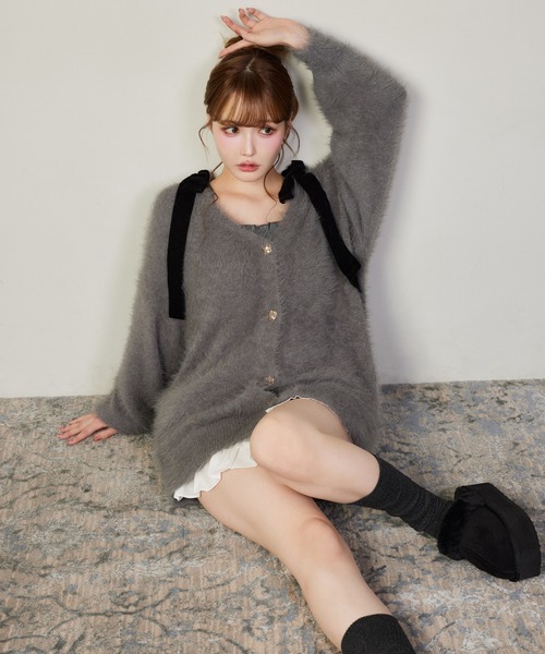 セール】【今すぐお届け可能!セットで着れる】milkyフェザーニット