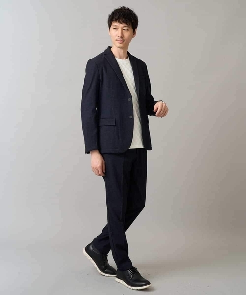 a.v.v(アーヴェヴェ)の「【ジャケット映えカットソー】ブロックリンクスジャカードクルーネックTシャツ 通勤/ビジネス/ジャケット【イージーケア/毛玉になりにくい/洗濯機で洗える】〈ON/(Tシャツ/カットソー・メンズ・ブラック/グリーン/ホワイト・46/48/50)」の20枚目の写真