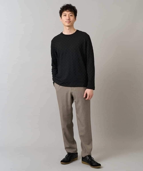 a.v.v(アーヴェヴェ)の「【ジャケット映えカットソー】ブロックリンクスジャカードクルーネックTシャツ 通勤/ビジネス/ジャケット【イージーケア/毛玉になりにくい/洗濯機で洗える】〈ON/(Tシャツ/カットソー・メンズ・ブラック/グリーン/ホワイト・46/48/50)」の21枚目の写真