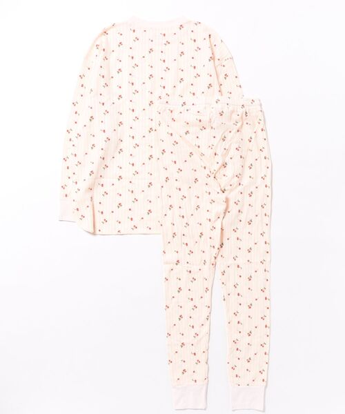 FRUIT OF THE LOOM（フルーツオブザルーム）の「レトロ調ワッフルルーム上下 / 長袖上下２点セット / ブランドロゴ総柄 / ワンマイルウェア（その他ルームウェア・レディース・サックスブルー/ピンク・M）」の10枚目の写真