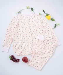 FRUIT OF THE LOOM（フルーツオブザルーム）の「レトロ調ワッフルルーム上下 / 長袖上下２点セット / ブランドロゴ総柄 / ワンマイルウェア（その他ルームウェア）」