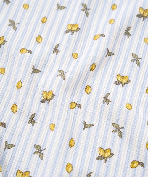 FRUIT OF THE LOOM（フルーツオブザルーム）の「レトロ調ワッフルルーム上下 / 長袖上下２点セット / ブランドロゴ総柄 / ワンマイルウェア（その他ルームウェア・レディース・サックスブルー/ピンク・M）」の9枚目の写真