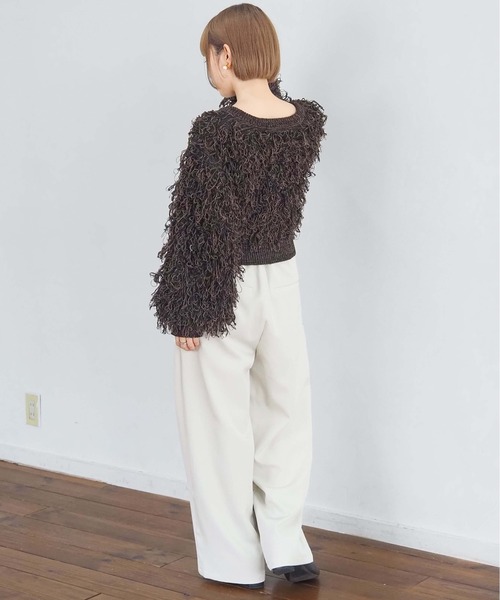 tiptop（ティップトップ）の「ループフリンジ２wayニット（カーディガン/ボレロ・レディース・ブラック/アイボリー/チャコールグレー・FREE）」の8枚目の写真