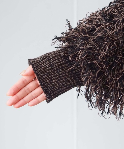 tiptop（ティップトップ）の「ループフリンジ２wayニット（カーディガン/ボレロ・レディース・ブラック/アイボリー/チャコールグレー・FREE）」の10枚目の写真