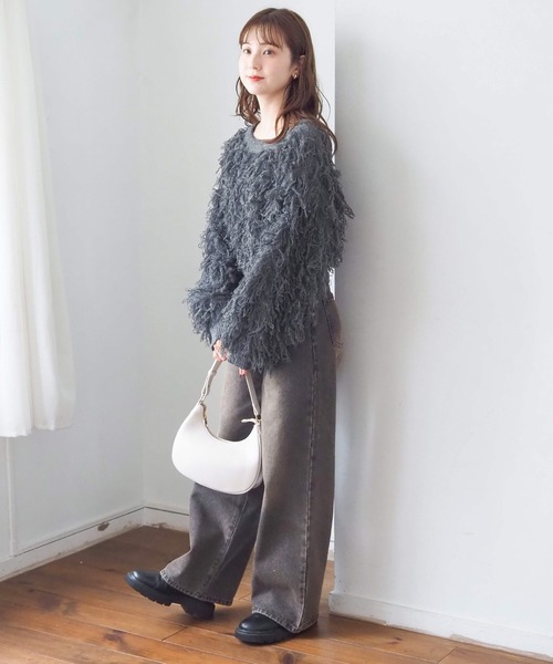 tiptop（ティップトップ）の「ループフリンジ２wayニット（カーディガン/ボレロ・レディース・ブラック/アイボリー/チャコールグレー・FREE）」の20枚目の写真