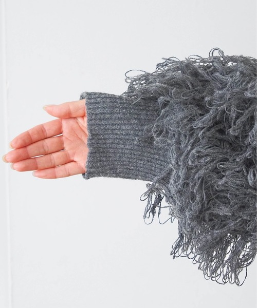 tiptop（ティップトップ）の「ループフリンジ２wayニット（カーディガン/ボレロ・レディース・ブラック/アイボリー/チャコールグレー・FREE）」の22枚目の写真