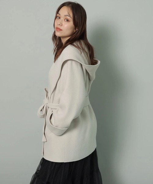 フードリバーミドルコート 薄ベージュ S 2025 フードリバーミドルコート（ダウンジャケット/コート）｜Arpege story