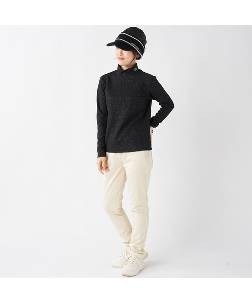 marie claire（マリ・クレール）の「marie claire GOLF マリクレールゴルフ ゴルフウェア 膨れジャガード  エンボス加工 長袖 モックネックシャツ（シャツ/ブラウス・レディース・ホワイト/ブラック/グレー・M/L/LL）」の15枚目の写真