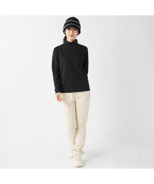 marie claire（マリ・クレール）の「marie claire GOLF マリクレールゴルフ ゴルフウェア 膨れジャガード  エンボス加工 長袖 モックネックシャツ（シャツ/ブラウス・レディース・ホワイト/ブラック/グレー・M/L/LL）」の16枚目の写真