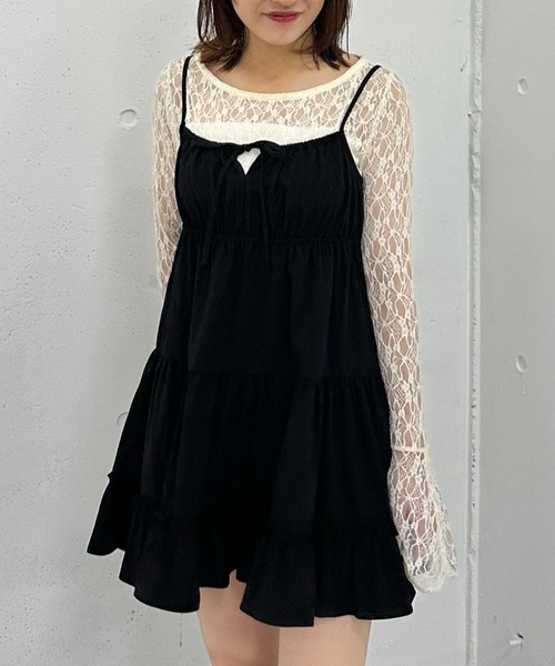 archives(アルシーヴ)の「ティアードキャミチュニック(チュニック・レディース・アイボリー/ブラック・MEDIUM)」の1枚目の写真